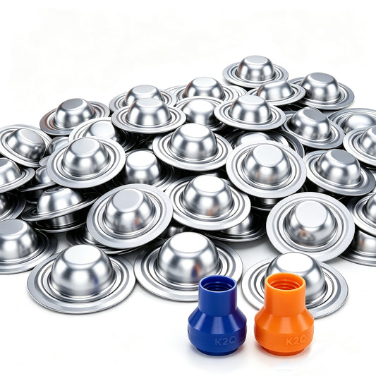 100pcs Metal Screw Caps with 2 Caulking Nozzles