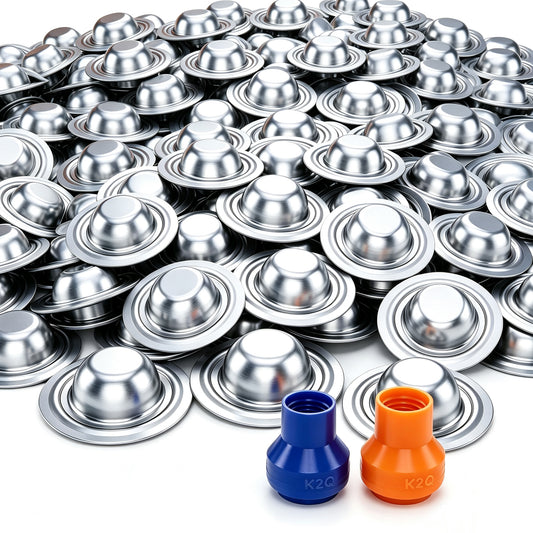 500pcs Metal Screw Caps with 2 Caulking Nozzles