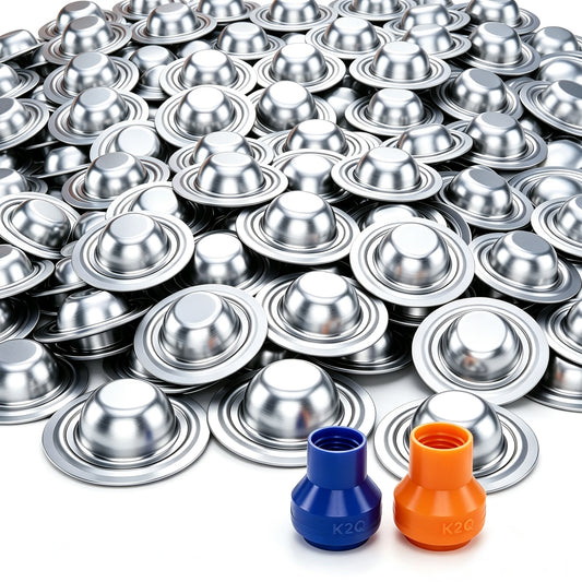 1000pcs Metal Screw Caps with 2 Caulking Nozzles